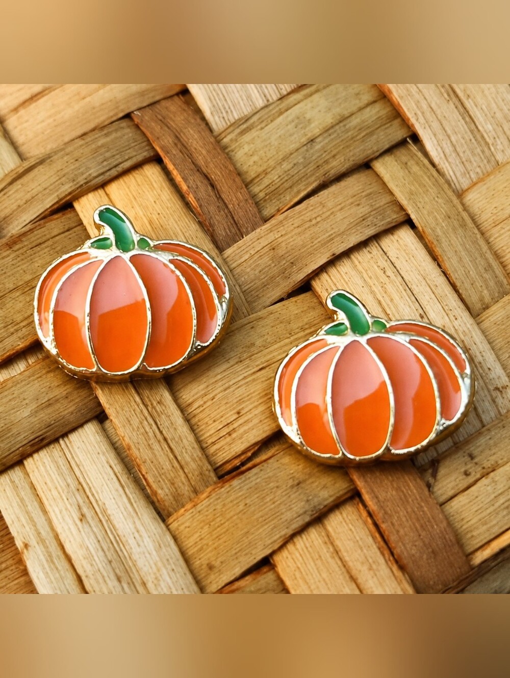 Last One STAINLESS STEEL Pumpkin PETITE  EARRINGS ALLERGY FRIENDLY